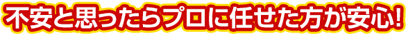 不安と思ったらプロに任せた方が安心