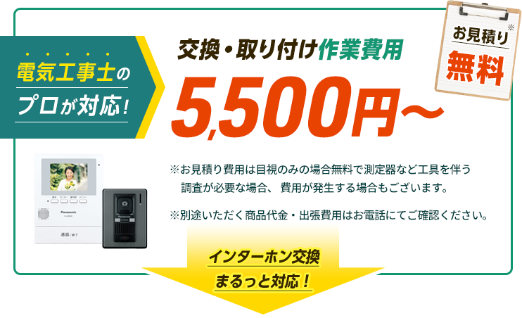 交換・取り付け作業費用